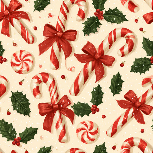 Festive Peppermint Cheer Pattern 20 Quilting Cotton Fabric