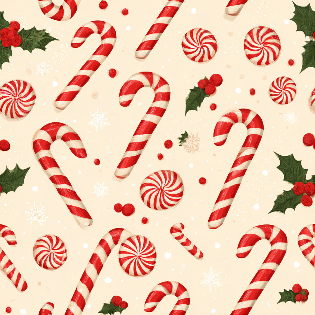 Festive Peppermint Cheer Pattern 3 Quilting Cotton Fabric