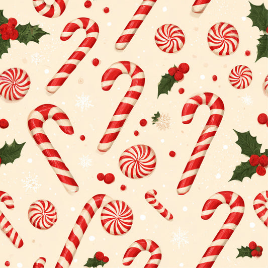 Festive Peppermint Cheer Pattern 3 Quilting Cotton Fabric