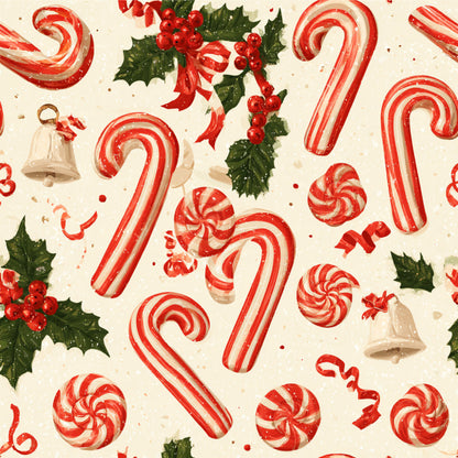 Festive Peppermint Cheer Pattern 4 Quilting Cotton Fabric