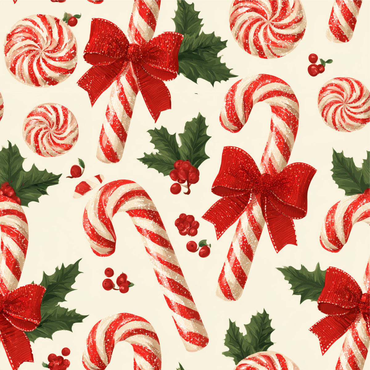 Festive Peppermint Cheer Pattern 5 Quilting Cotton Fabric