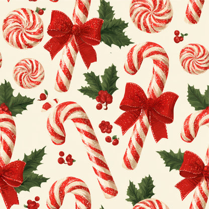 Festive Peppermint Cheer Pattern 5 Quilting Cotton Fabric
