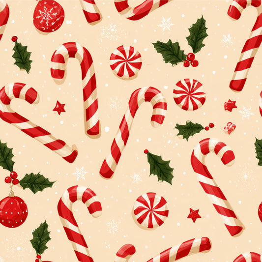 Festive Peppermint Cheer Pattern 7 Quilting Cotton Fabric