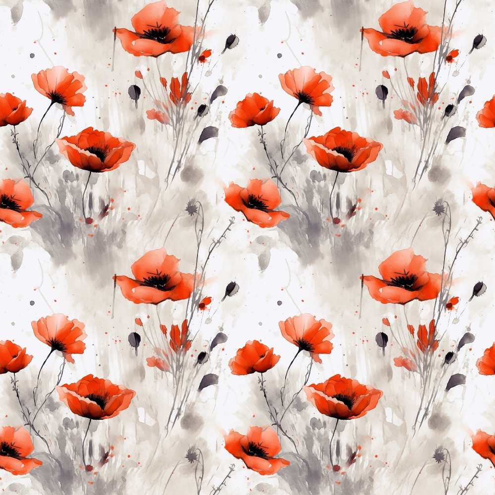 Fields of Poppies Pattern 1 Quilting Cotton Fabric