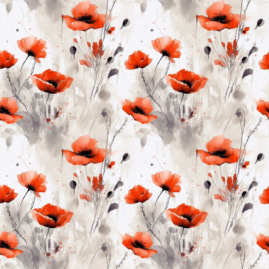 Fields of Poppies Pattern 1 Quilting Cotton Fabric