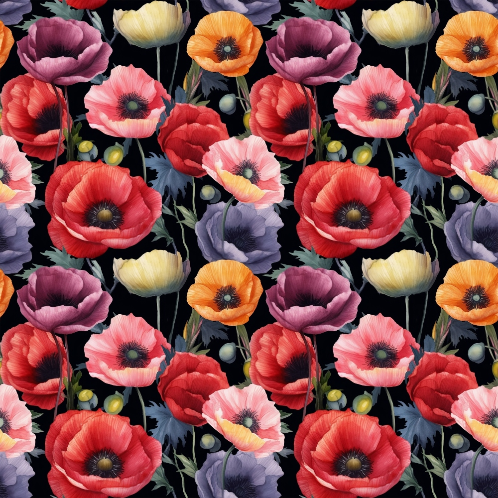 Fields of Poppies Pattern 10 Quilting Cotton Fabric