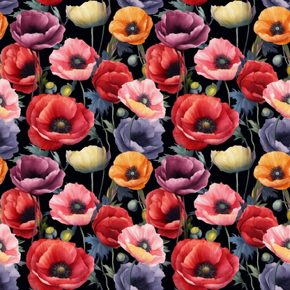 Fields of Poppies Pattern 10 Quilting Cotton Fabric