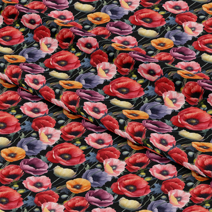 Fields of Poppies Pattern 10 Quilting Cotton Fabric