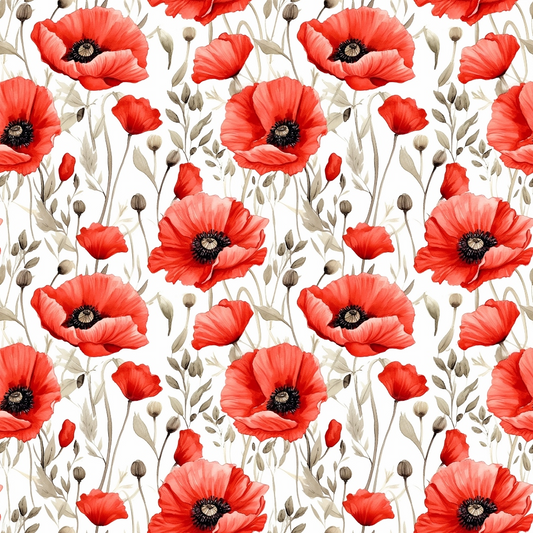 Fields of Poppies Pattern 11 Quilting Cotton Fabric