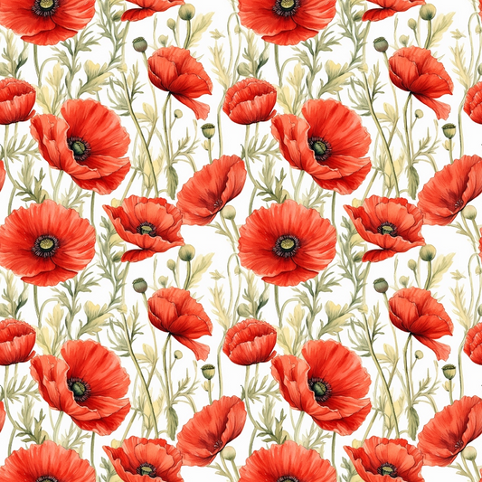 Fields of Poppies Pattern 12 Quilting Cotton Fabric