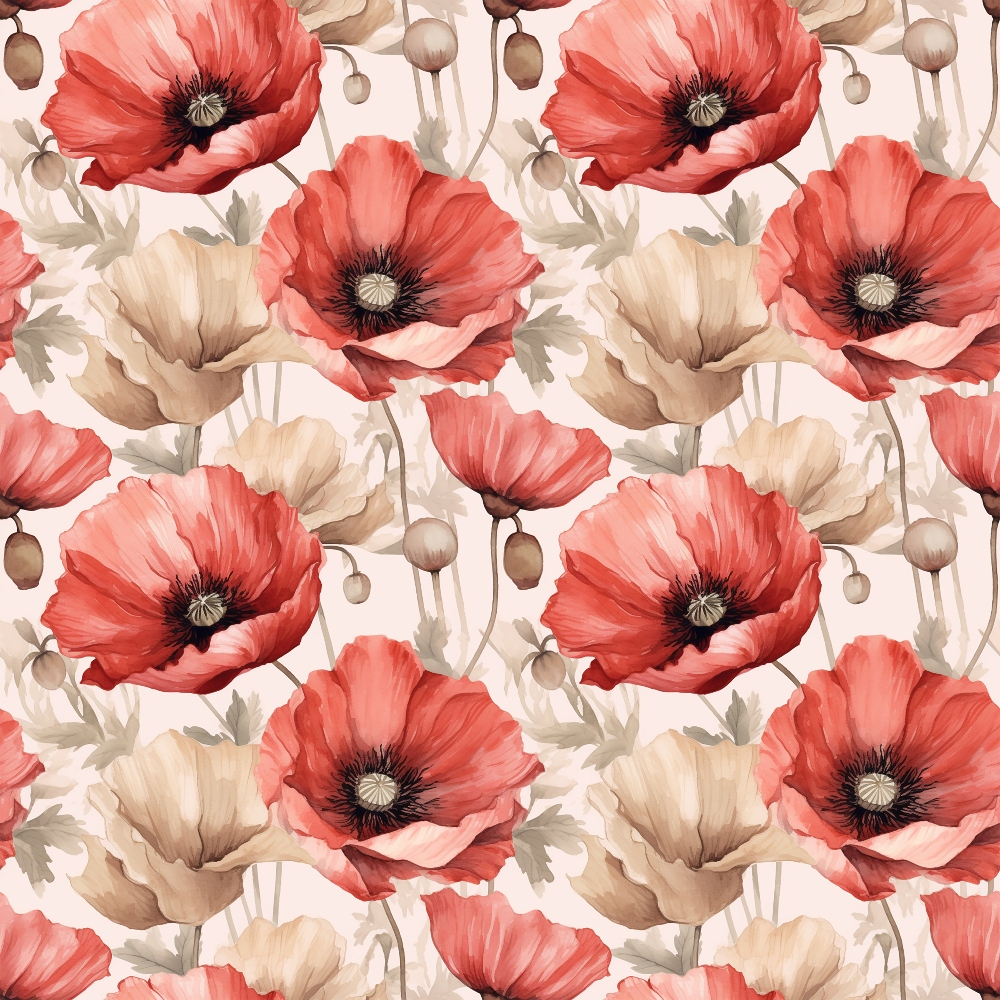 Fields of Poppies Pattern 2 Quilting Cotton Fabric