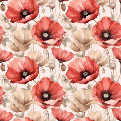 Fields of Poppies Pattern 2 Quilting Cotton Fabric