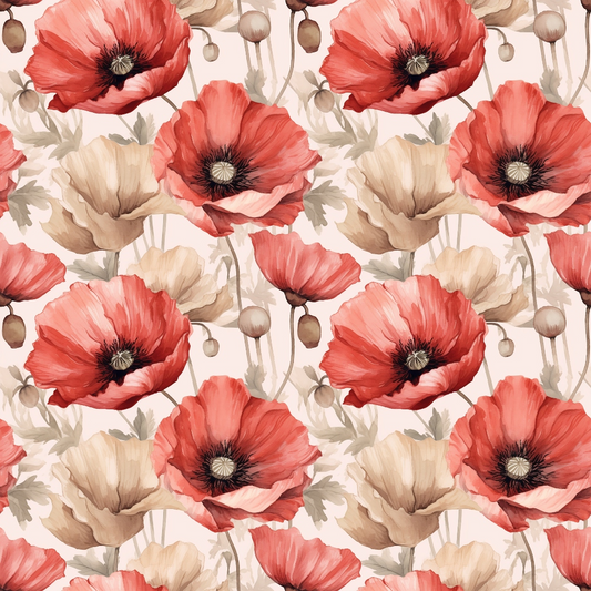 Fields of Poppies Pattern 2 Quilting Cotton Fabric