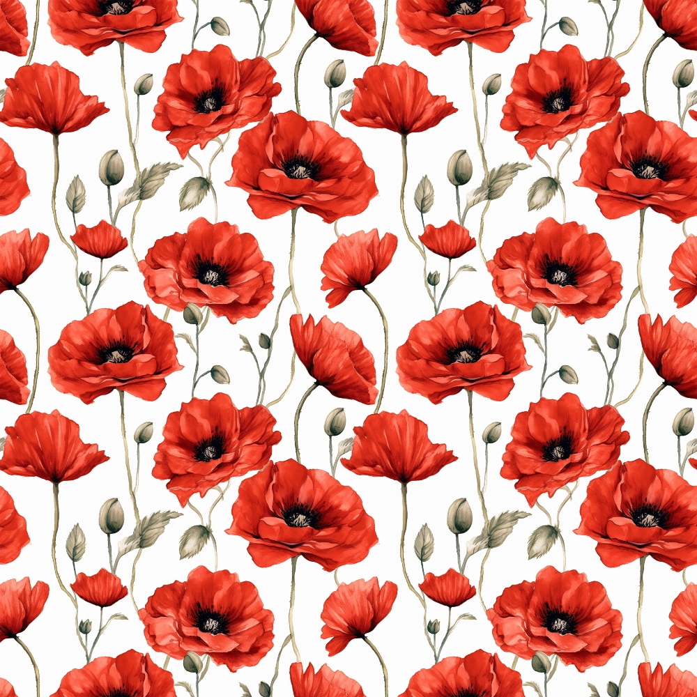 Fields of Poppies Pattern 3 Quilting Cotton Fabric