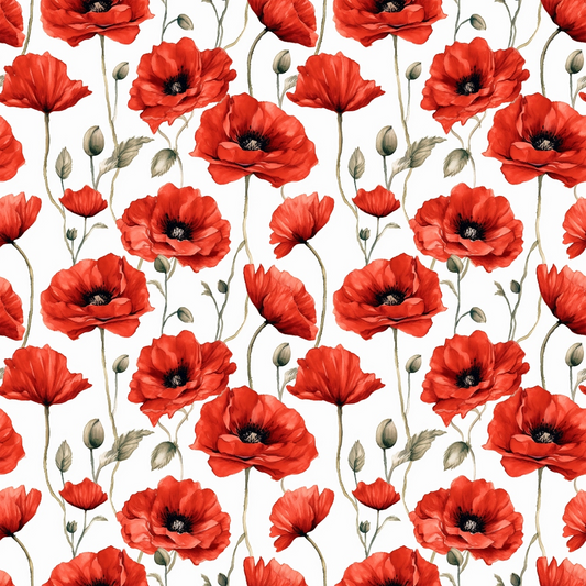 Fields of Poppies Pattern 3 Quilting Cotton Fabric