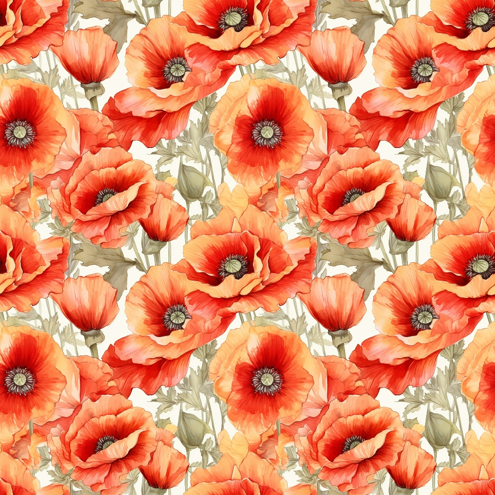 Fields of Poppies Pattern 4 Quilting Cotton Fabric