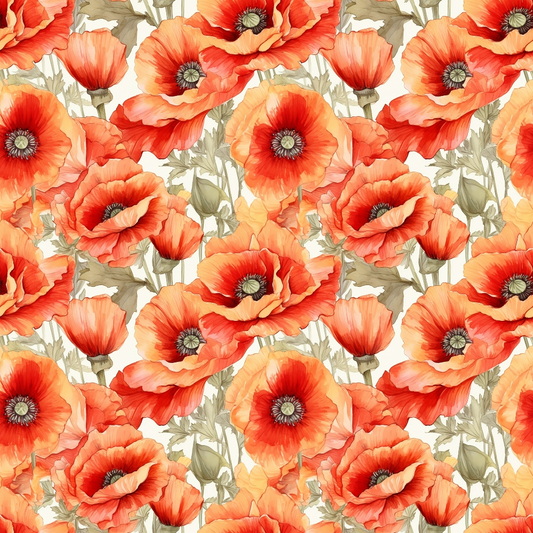 Fields of Poppies Pattern 4 Quilting Cotton Fabric