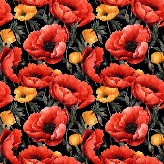 Fields of Poppies Pattern 6 Quilting Cotton Fabric