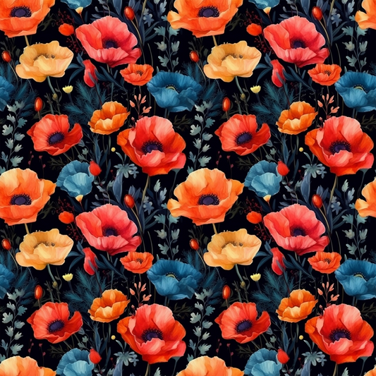 Fields of Poppies Pattern 7 Quilting Cotton Fabric