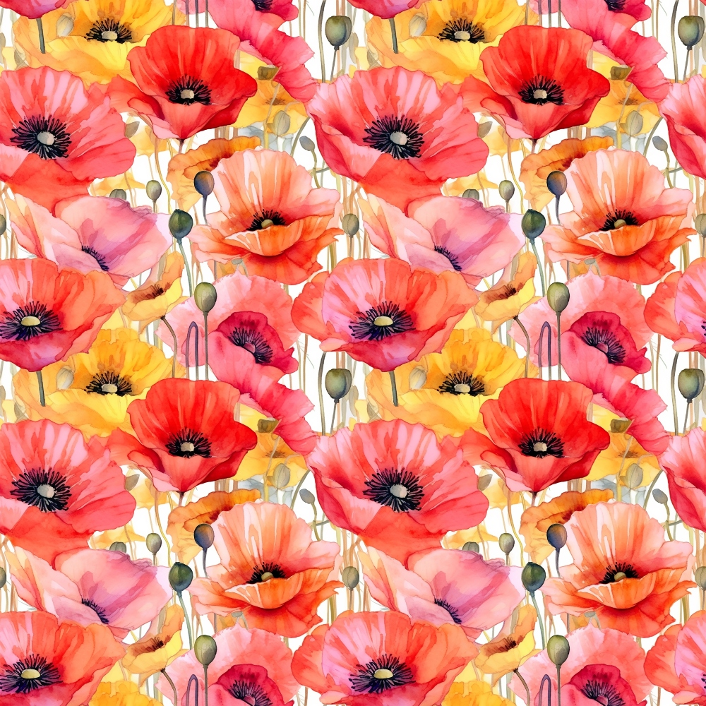 Fields of Poppies Pattern 9 Quilting Cotton Fabric – FabricMegaStore.com