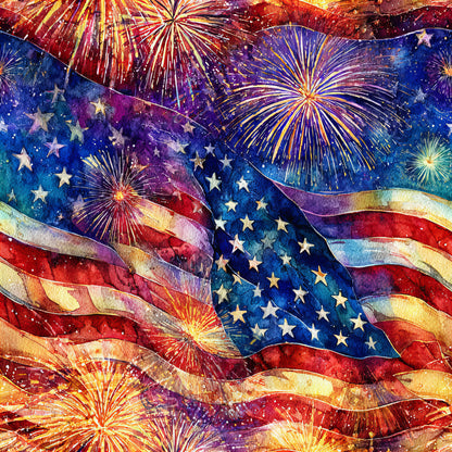 Fireworks And Freedom Pattern 1 Quilting Cotton Fabric
