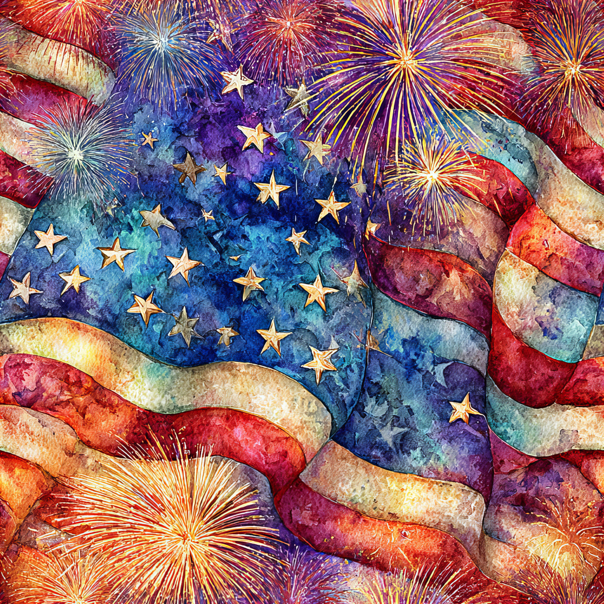 Fireworks And Freedom Pattern 2 Quilting Cotton Fabric