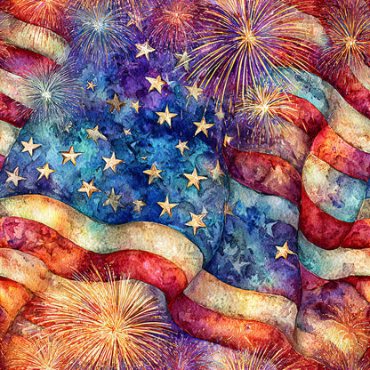 Fireworks And Freedom Pattern 2 Quilting Cotton Fabric