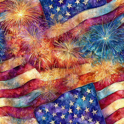 Fireworks And Freedom Pattern 3 Quilting Cotton Fabric
