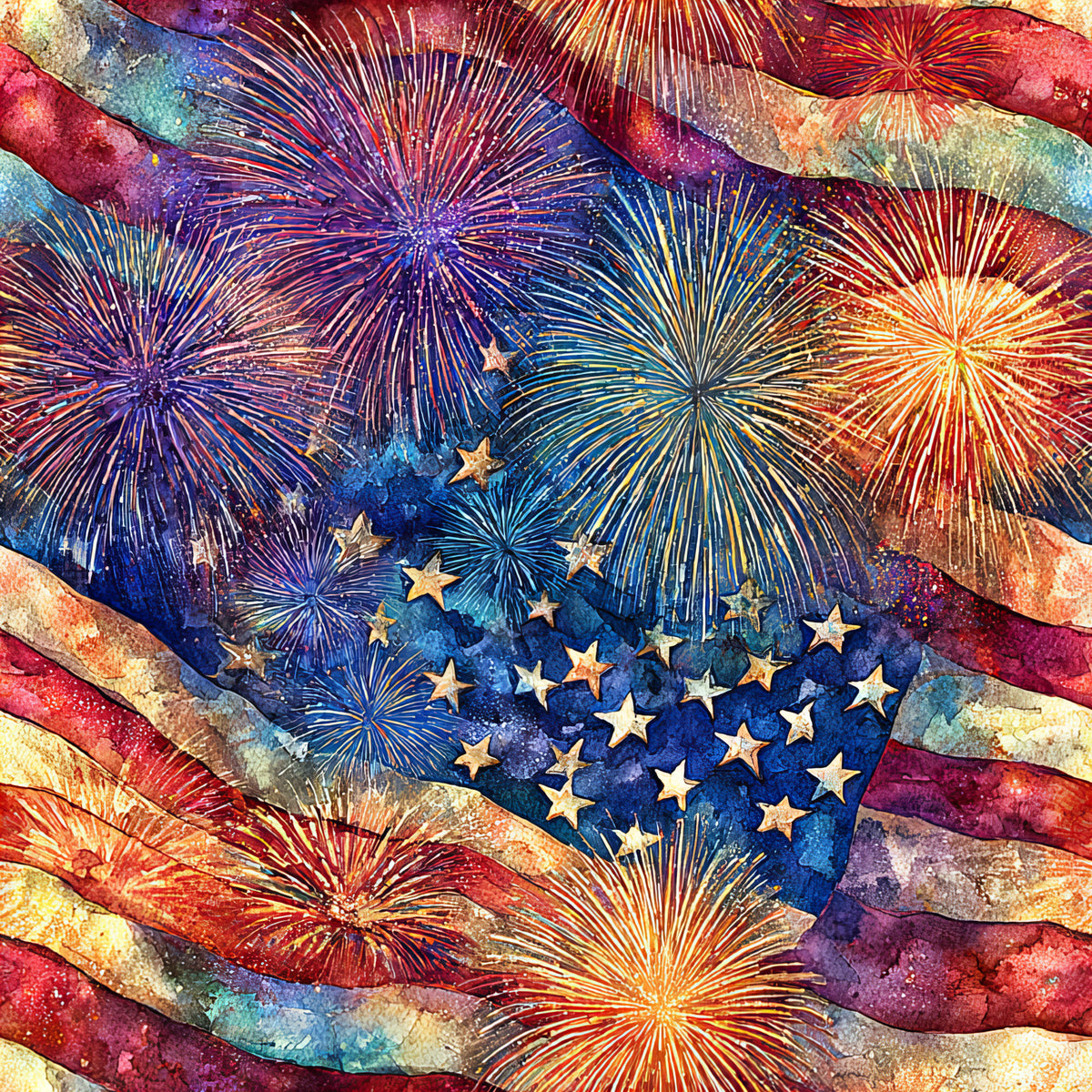 Fireworks And Freedom Pattern 4 Quilting Cotton Fabric