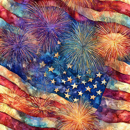 Fireworks And Freedom Pattern 4 Quilting Cotton Fabric