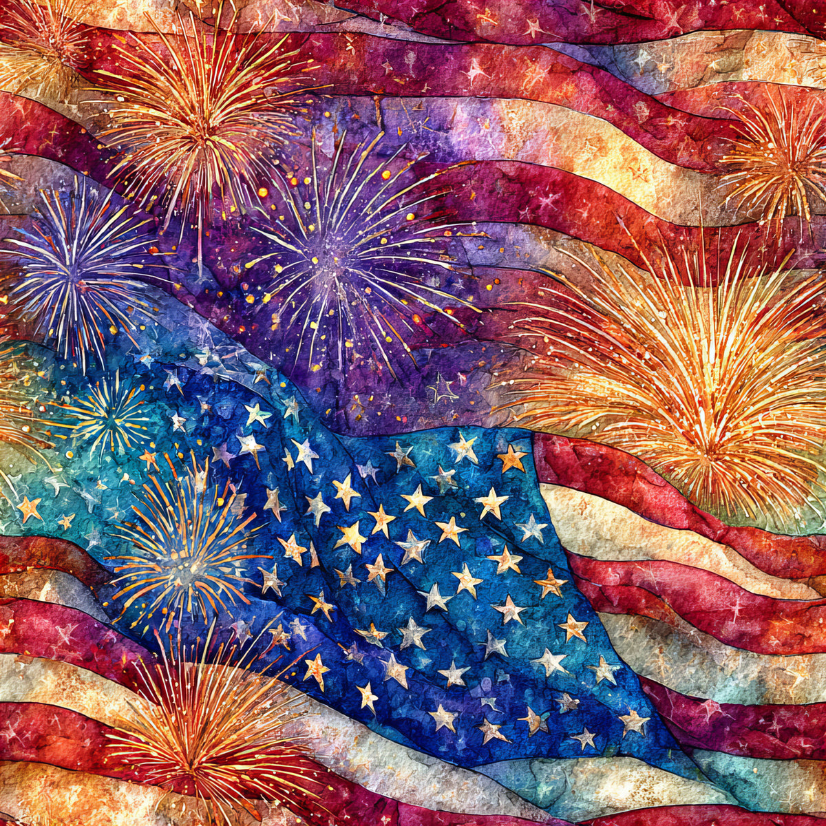 Fireworks And Freedom Pattern 5 Quilting Cotton Fabric