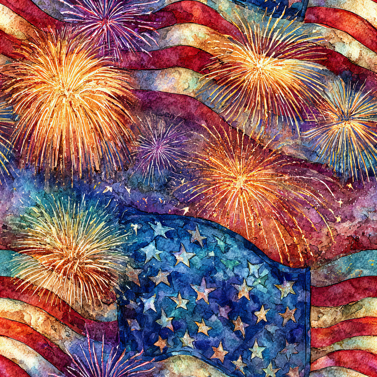 Fireworks And Freedom Pattern 6 Quilting Cotton Fabric