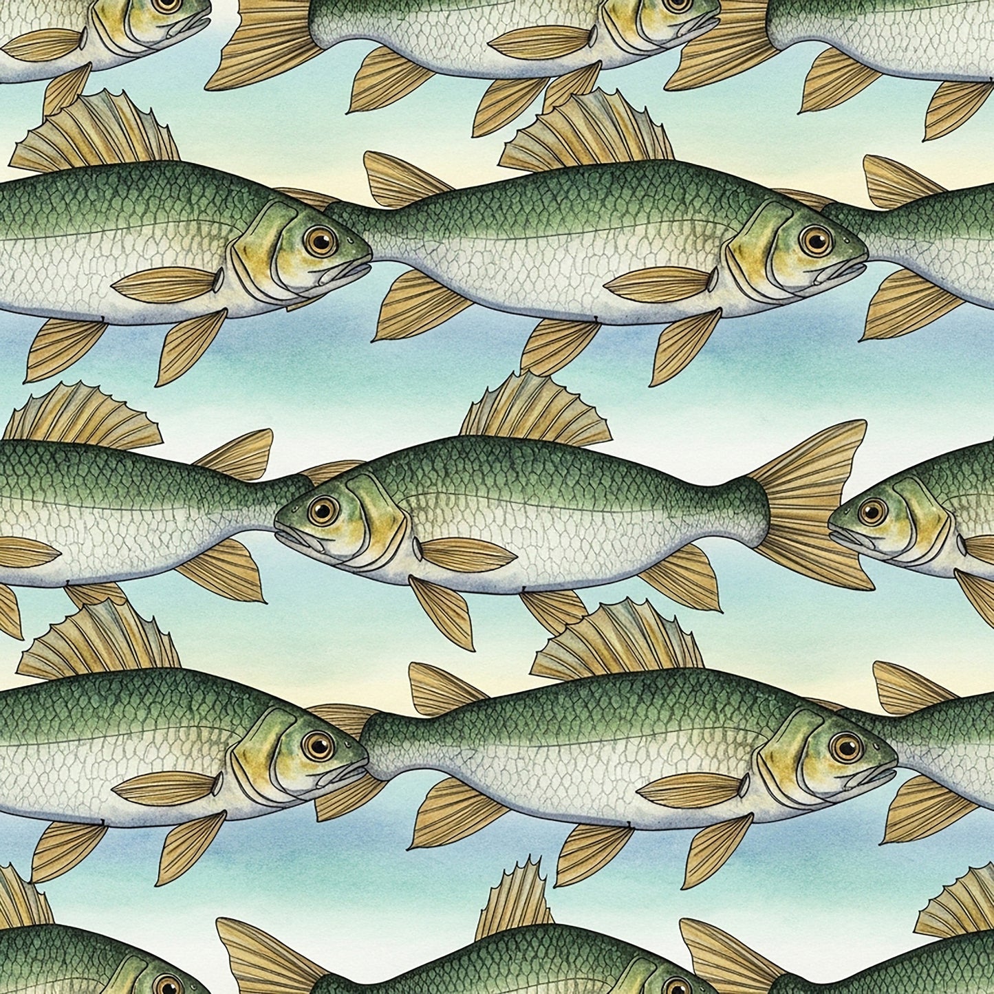 Fishing Lures And Tackle Pattern 15 Quilting Cotton Fabric