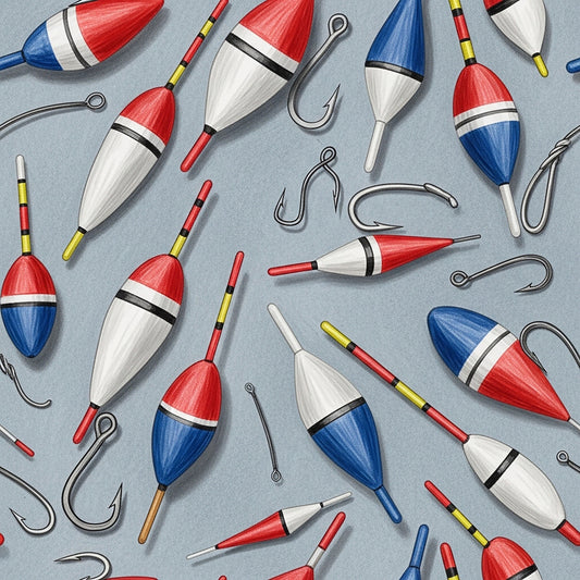 Fishing Lures And Tackle Pattern 21 Quilting Cotton Fabric