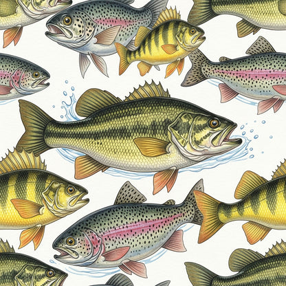 Fishing Lures And Tackle Pattern 3 Quilting Cotton Fabric