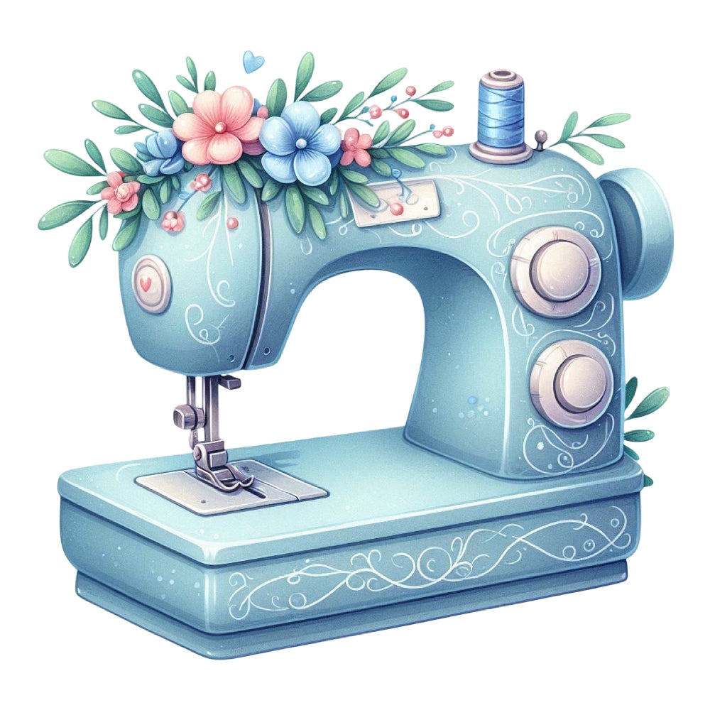 Floral Cute Sewing Machine Fabric Panel 25