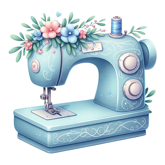 Floral Cute Sewing Machine Fabric Panel 25