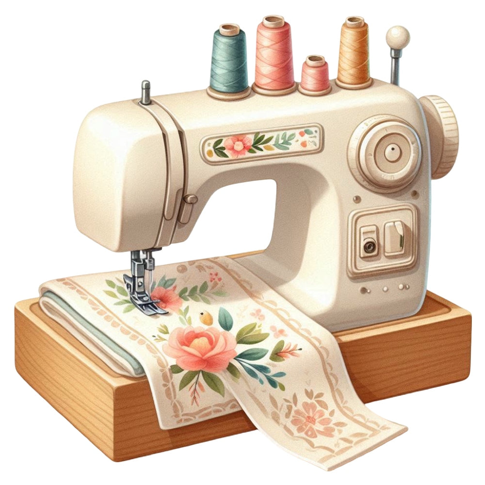 Floral Cute Sewing Machine Fabric Panel 7
