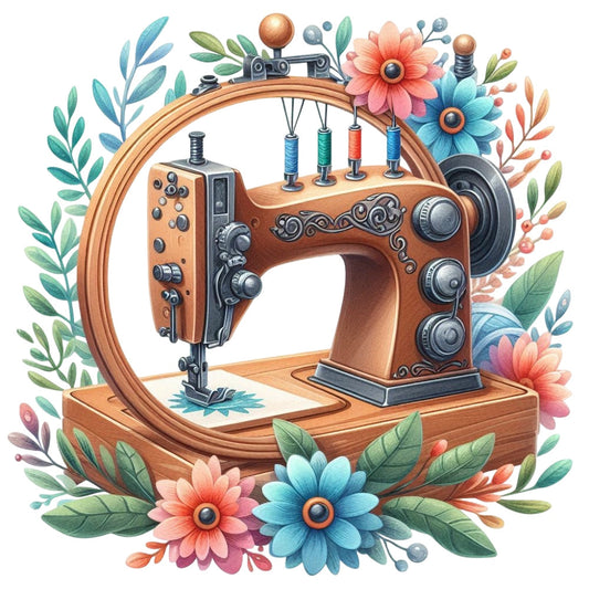 Floral Cute Sewing Machine Fabric Panel 9