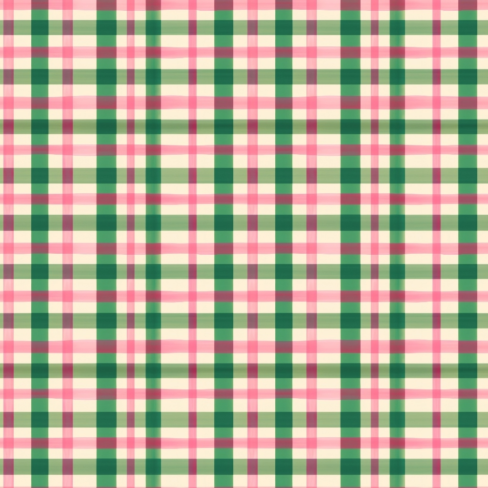 pink, green, cream, plaid pattern, gingham, checkered, cottage core, quilting cotton, fabric panel, pastel colors, woven texture, geometric design, country style, soft tones, crafting material, patchwork, spring colors, vintage inspired, textile pattern, garden theme