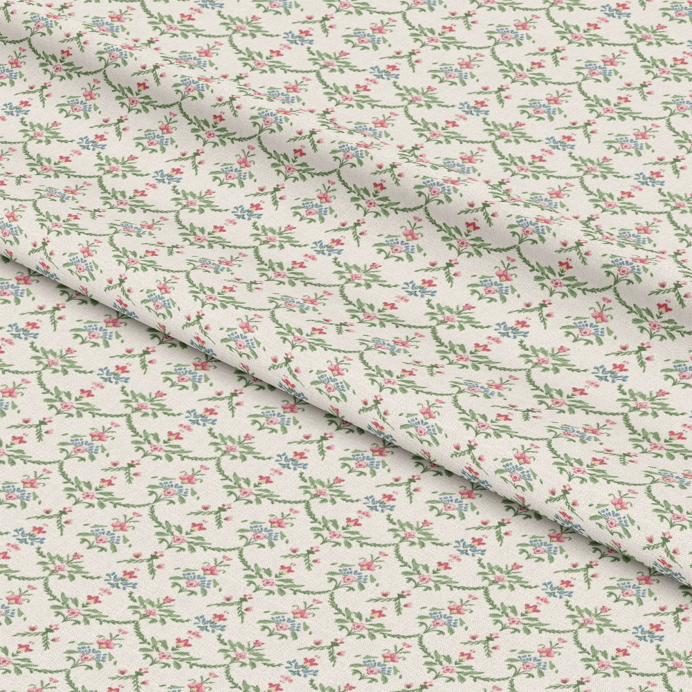 Floral Pink Cottage Gardens Pattern 3 Quilting Cotton Fabric