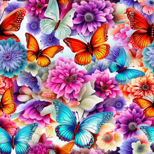 Floral Butterfly Pattern 1 Quilting Cotton Fabric