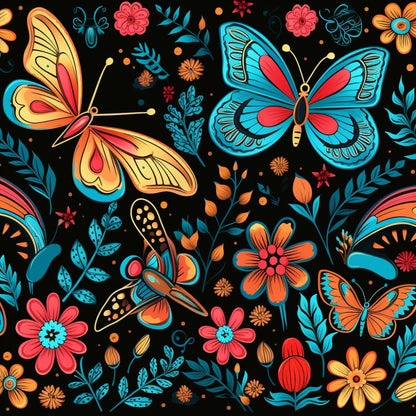 Floral Butterfly Pattern 11 Quilting Cotton Fabric