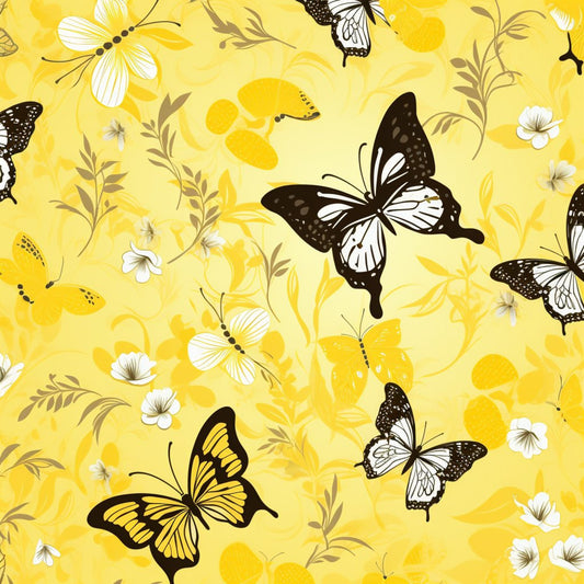 Floral Butterfly Pattern 12 Quilting Cotton Fabric