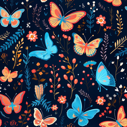 Floral Butterfly Pattern 3 Quilting Cotton Fabric