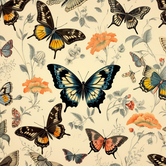 Floral Butterfly Pattern 6 Quilting Cotton Fabric