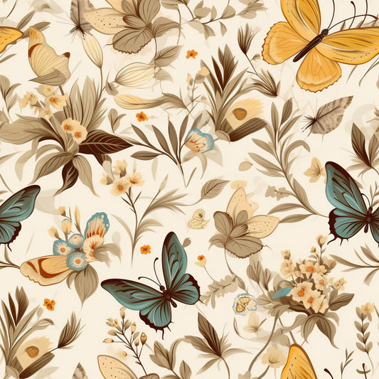 Floral Butterfly Pattern 9 Quilting Cotton Fabric