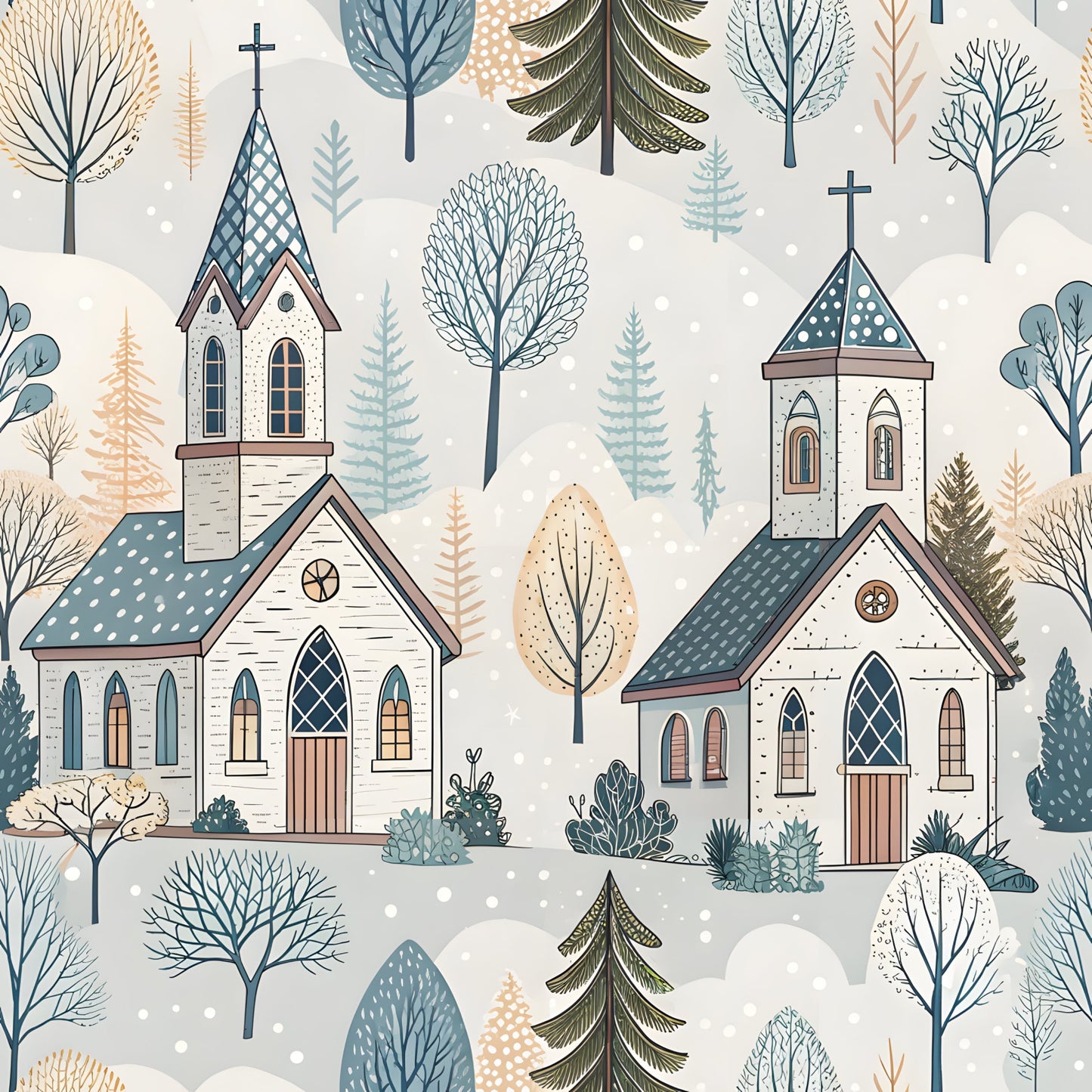 Floral Christian Faith Pattern 1 Quilting Cotton Fabric