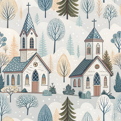 Floral Christian Faith Pattern 1 Quilting Cotton Fabric
