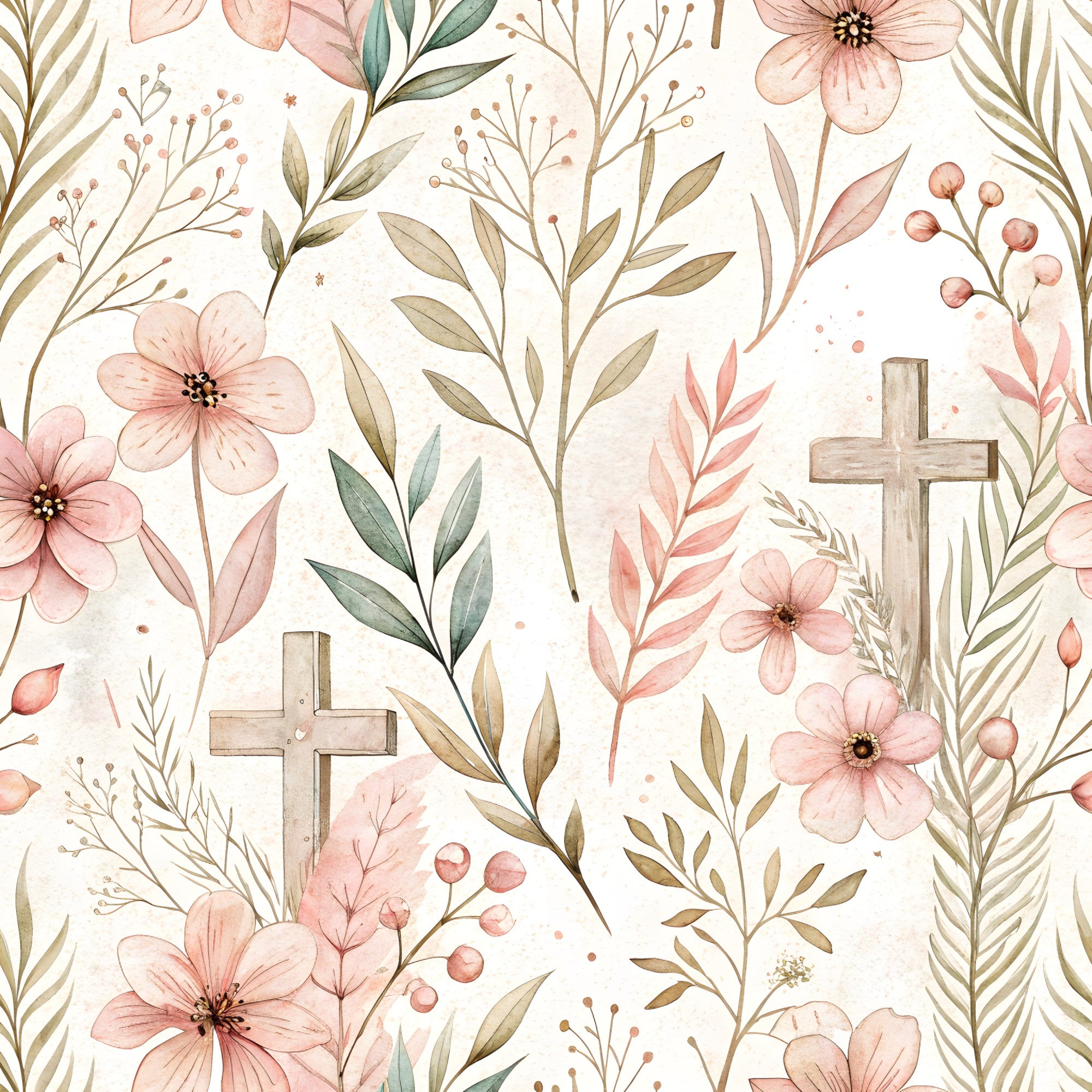 Floral Christian Faith Pattern 10 Quilting Cotton Fabric ...